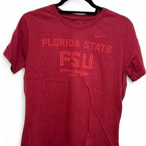 Nike Women's Red Garnet Florida State Seminoles FSU Cotton T-shirt